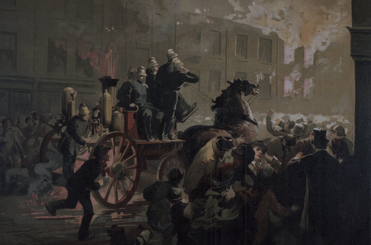 Paloauto, 1800-luvun loppu (värilitho) tekijältä Unknown artist