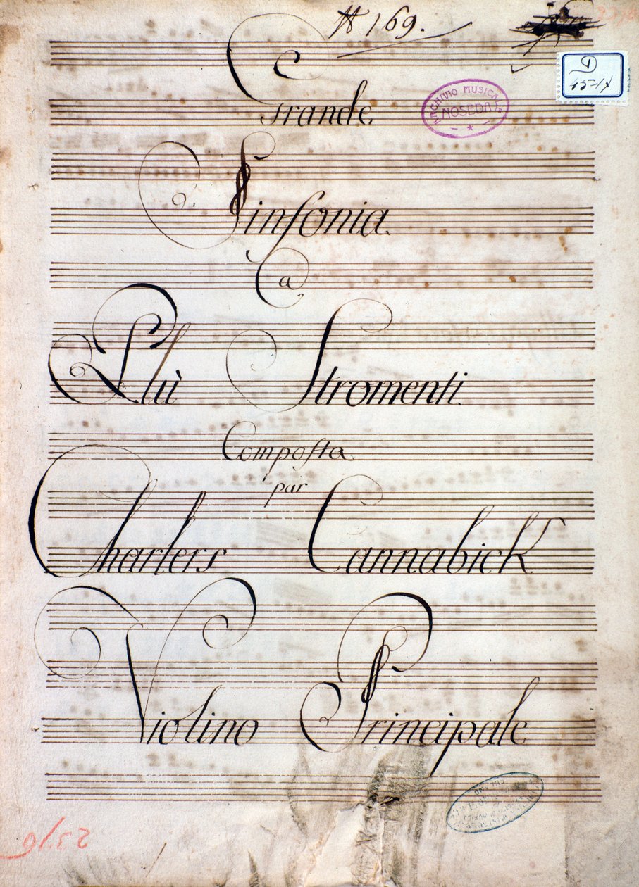 Carl August Cannabichin Suuren sinfonian (op. 8) nuottien ensimmäinen sivu tekijältä Unknown artist