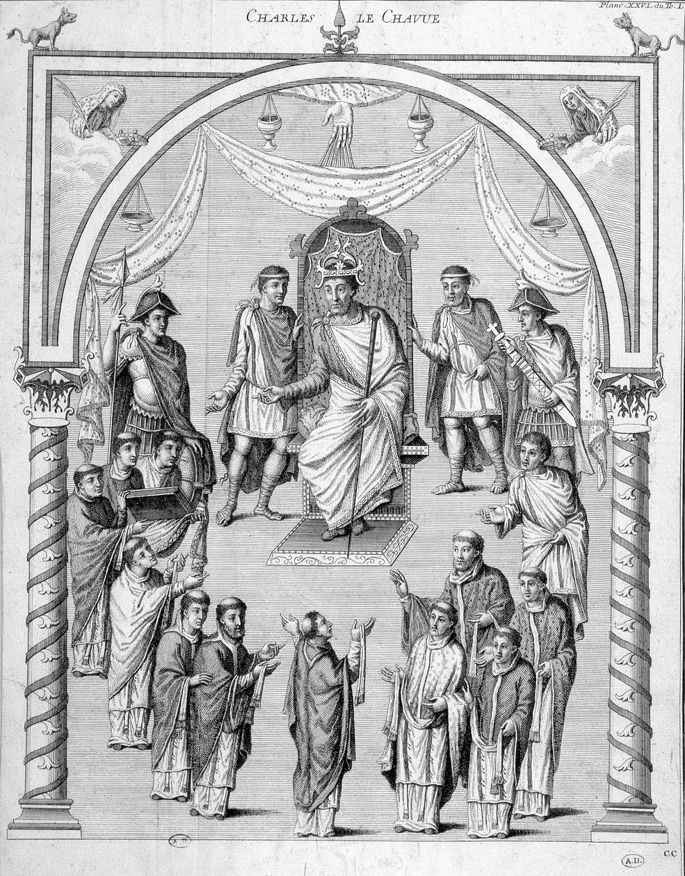 Ranska 800-luvulla: Charles II Le Bald (823-877). tekijältä Unknown artist