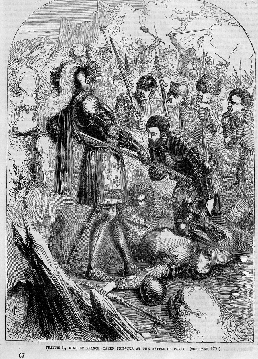 Francois I joutui vangiksi Pavian taistelussa (1525) tekijältä Unknown artist
