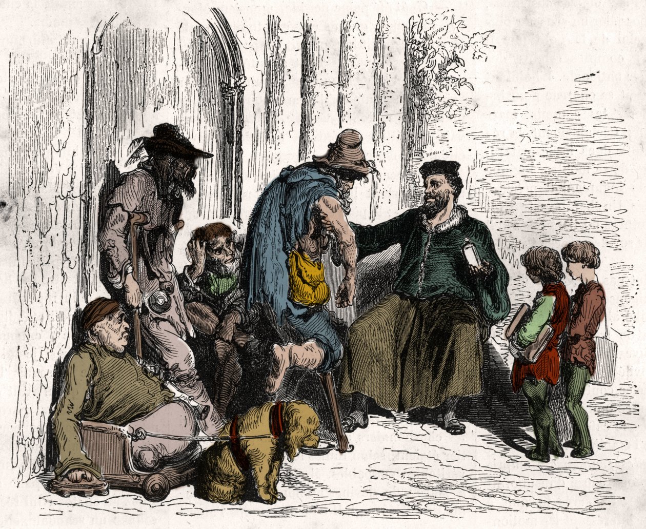 Francois Rabelais (1494-1553), lääke vammoihin. Kaiverrus vuodelta 1880 "La republique illustree" -yksityiskokoelmassa. tekijältä Unknown artist