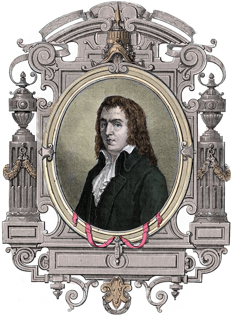 Ranskan vallankumous: "" François Babeuf dit Gracchuksen (1760-1797) vallankumouksellisen muotokuva"" Kaiverrus 1800-luvulta. tekijältä Unknown artist