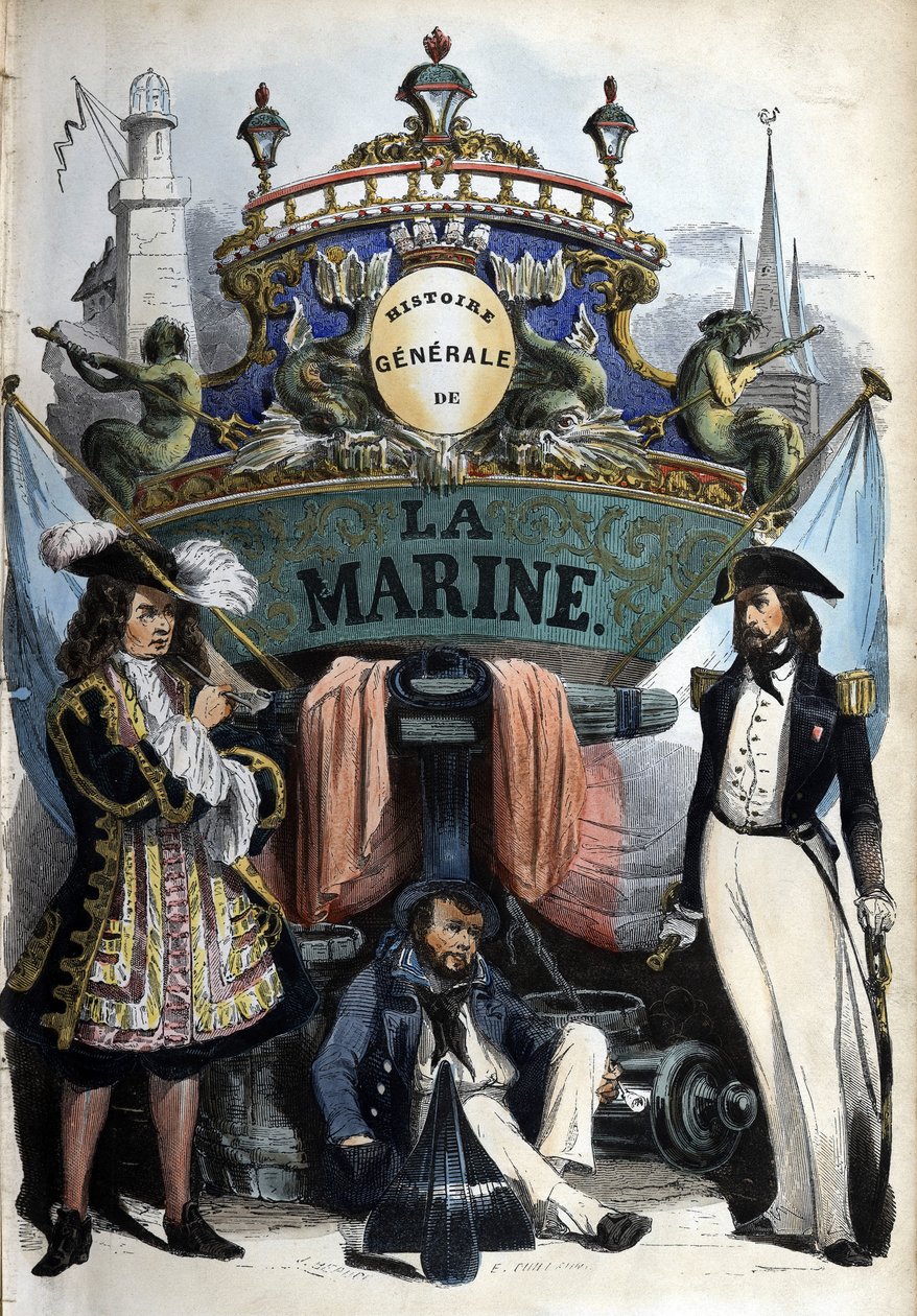 Frontispiece elokuvassa "General History of the Navy" herra Van Tenacin johdolla tekijältä Unknown artist