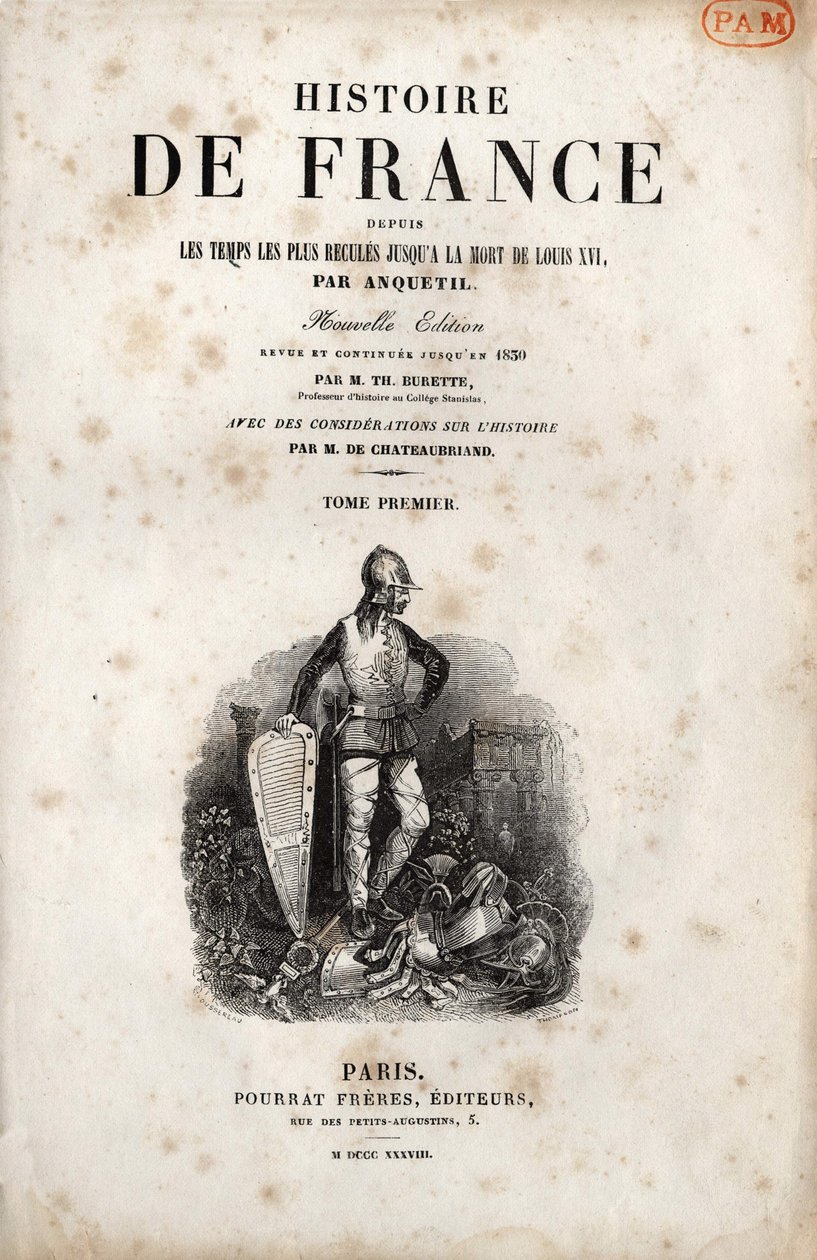 Anquetilin ""History of France"" -elokuva. 1838. tekijältä Unknown artist