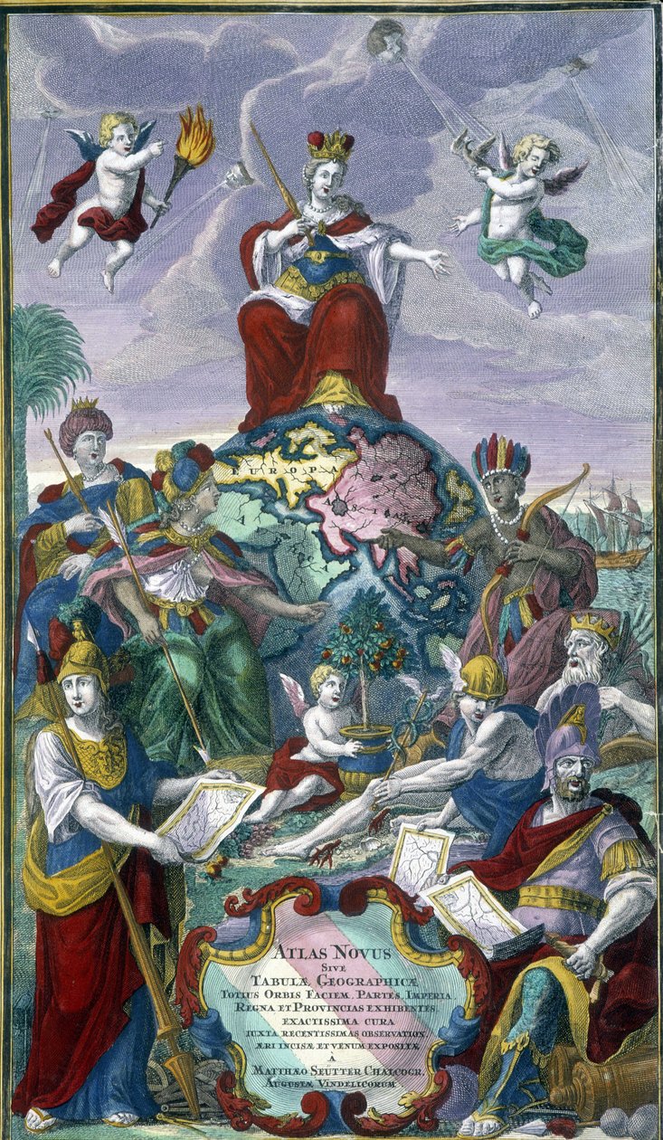 Seutter Georges Mattausin "Uuden atlasin" etukappale tekijältä Unknown artist