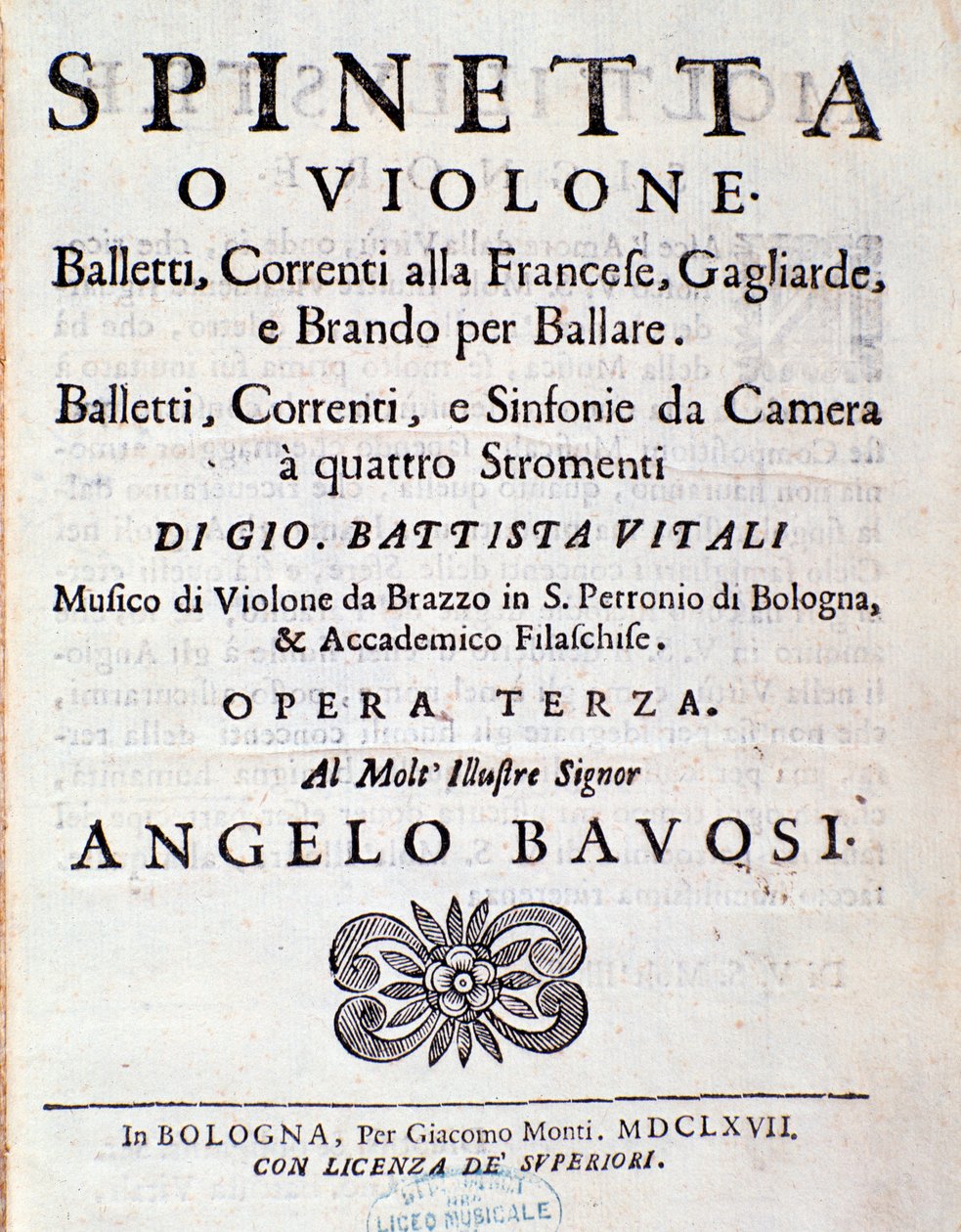 Giovanni Battista Vitalin (litho) kappaleen baletit, ranskalaiset virtaukset opus 3:n taustakappale tekijältä Unknown artist