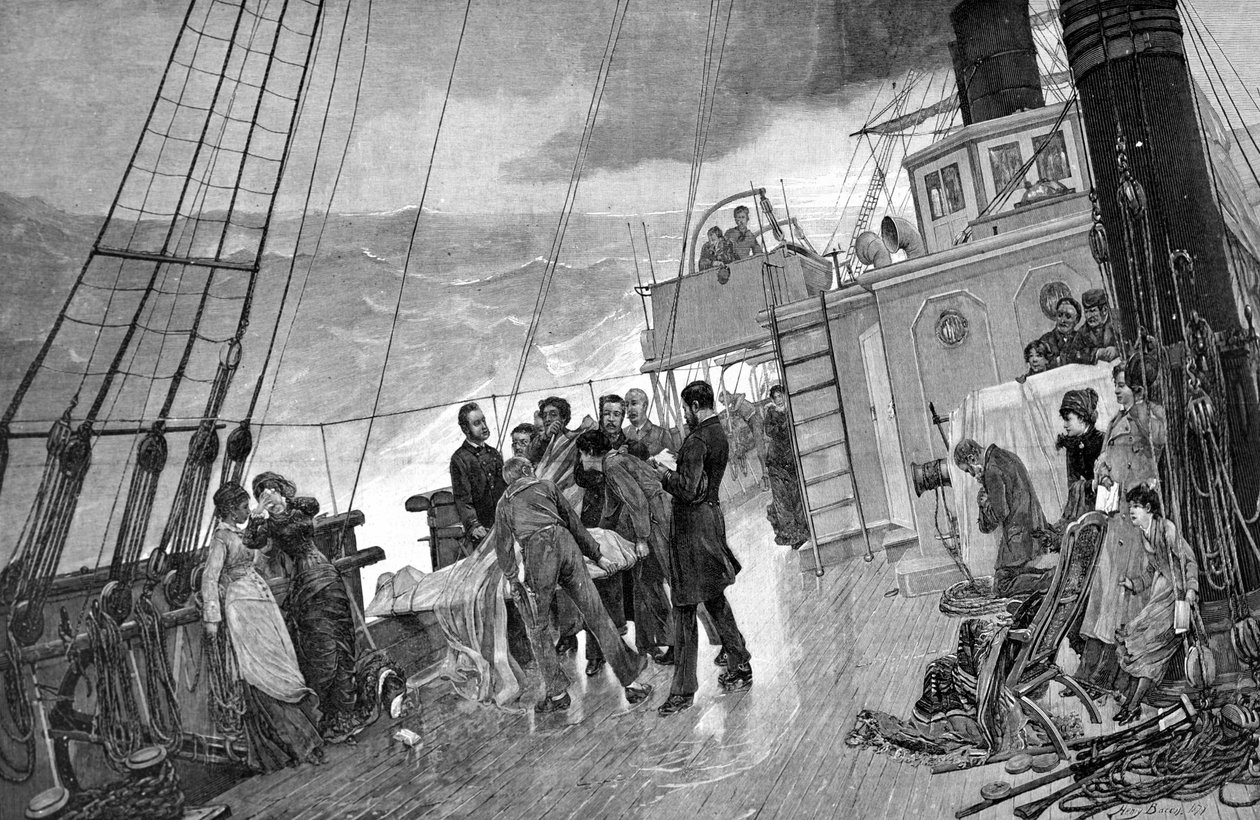 Hautajaiset merellä. 1890 tekijältä Unknown artist