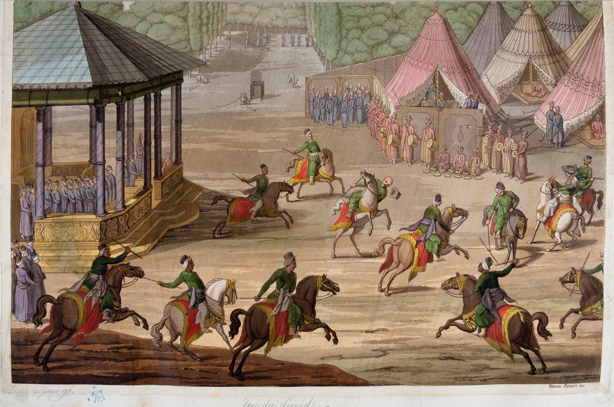 Game of the jirid ottomaanien valtakunnassa - Jules Ferrarion "" Vanha ja moderni puku" tekijältä Unknown artist