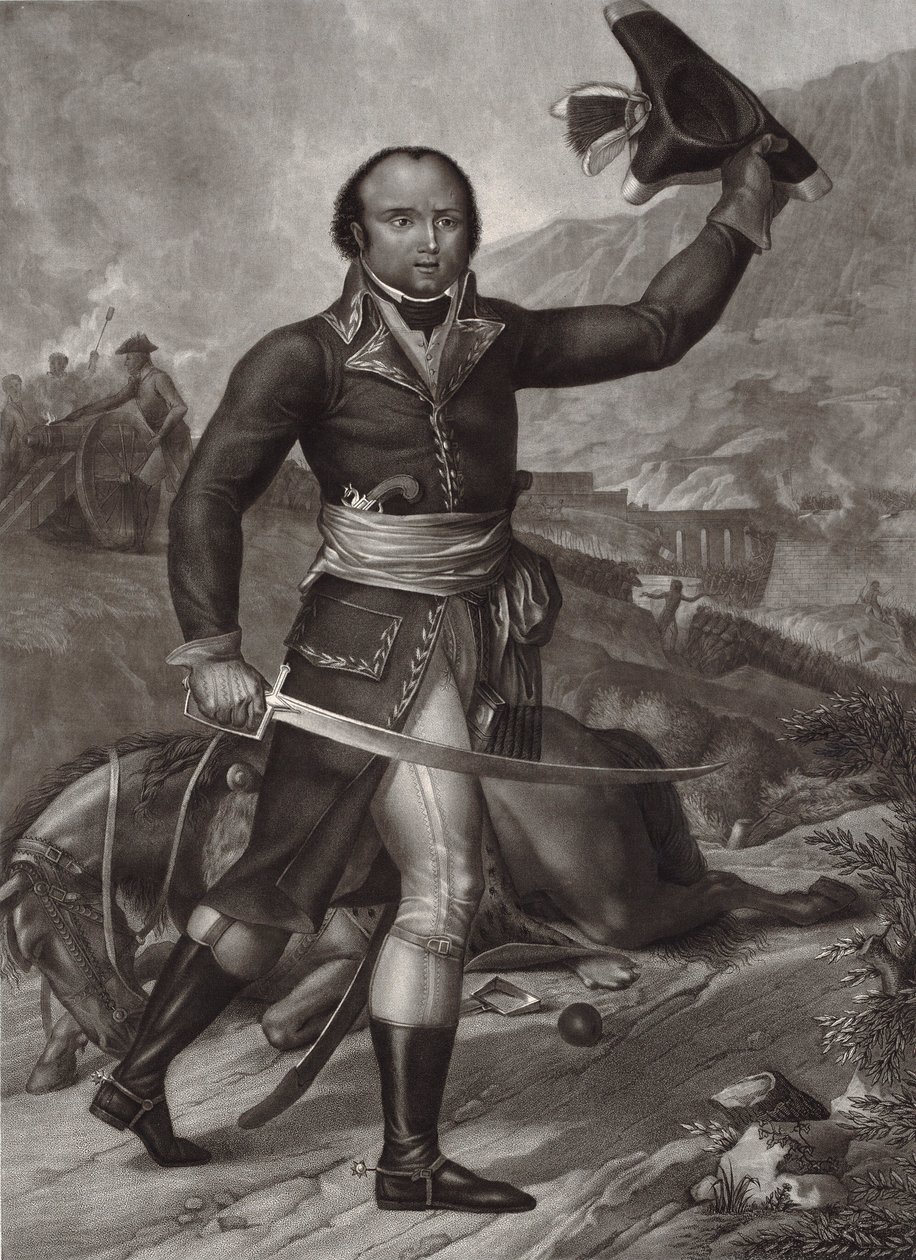Kenraali Thomas-Alexandre Dumas Ranskan tasavaltalaisen armeijan upseeripuvussa -Alexandre Davy de la Pailleterie sanoi Dumas (1762-1806) Ranskan upseeri ranskalaisen kirjailijan Alexandre Dumasin isä Isä - kenraali Thomas Alexandre Davy de la Pailleterie  tekijältä Unknown artist