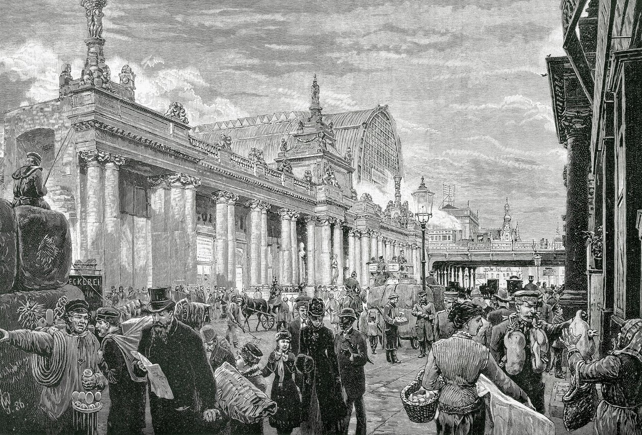 Saksan valtakunta tai toinen valtakunta (1871-1918): Sosialistinen mielenosoitus Berliinin kauppatorilla, 25. helmikuuta tekijältä Unknown artist