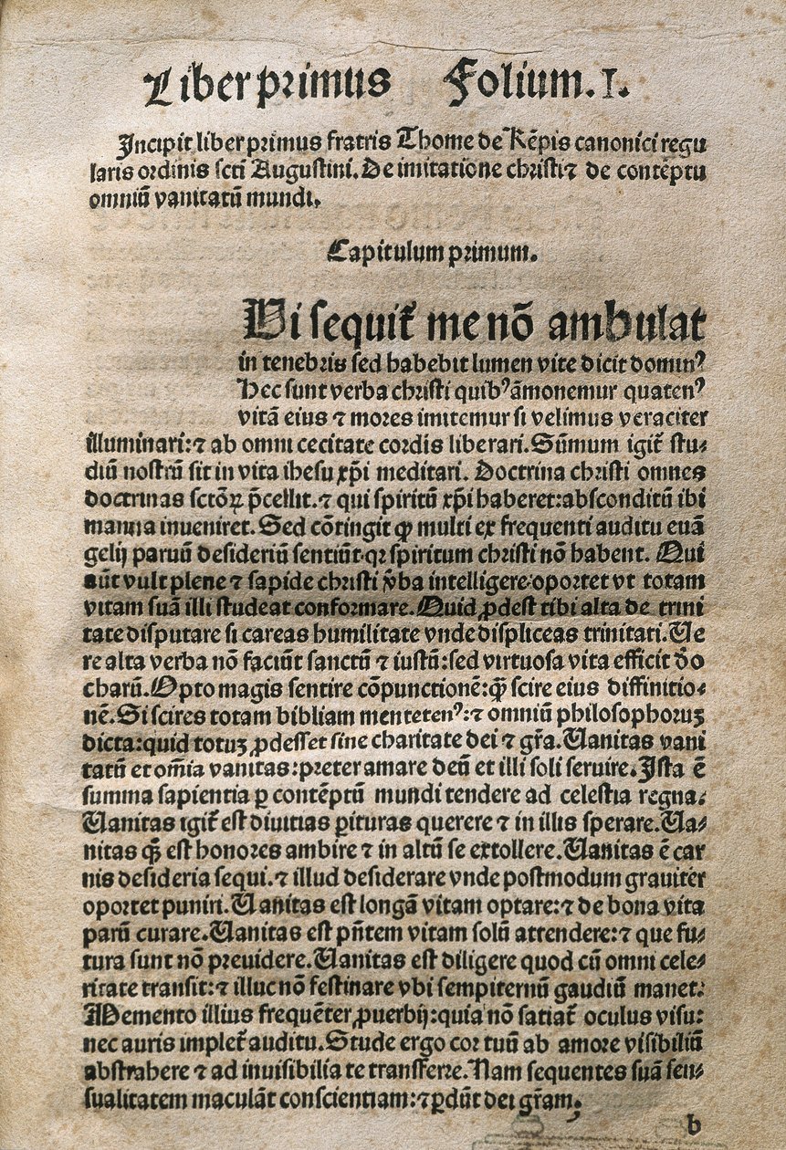 Saksalainen papisto ja mystinen runoilija. Thomas Hemerkenin teoksessa "Imitatione Christi" THOMAS A KEMPIS (1380-1471), Leyden tekijältä Unknown artist