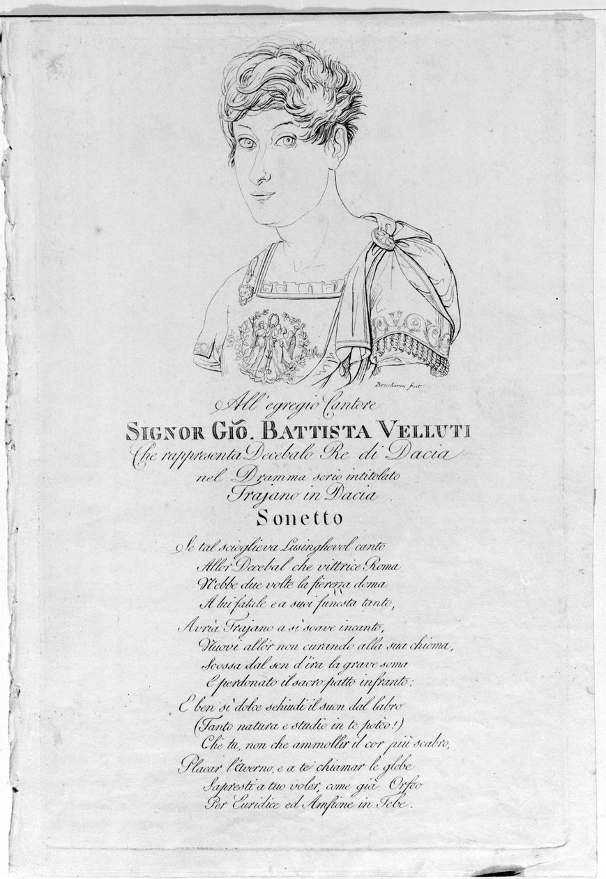 Giovanni Battista Velluti (1781-1861), viimeinen kastroitu ooppera. tekijältä Unknown artist