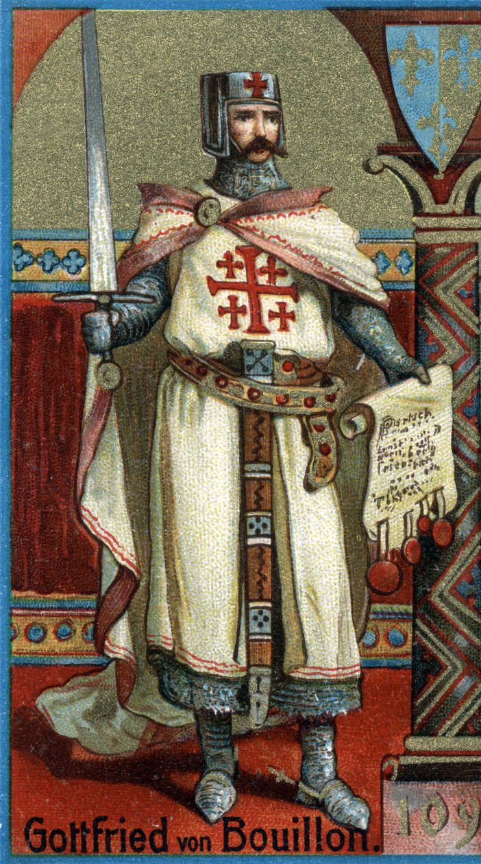Godefroy de Bouillon (1061-1100) Ala-Lorrainen herttua ja ensimmäinen kristitty hallitsija Jerusalemissa ensimmäisen ristiretken jälkeen (1096-1099). tekijältä Unknown artist