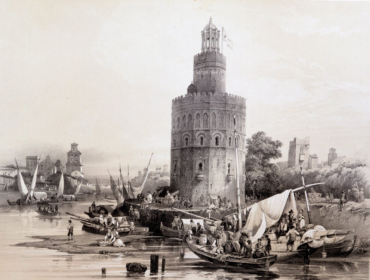Kultatorni, Sevilla, "Espanjan kuuluisien paikkojen ja monumenttien taiteellinen ja monumentaalinen Espanja" Don Genaro Perez de Villa tekijältä Unknown artist