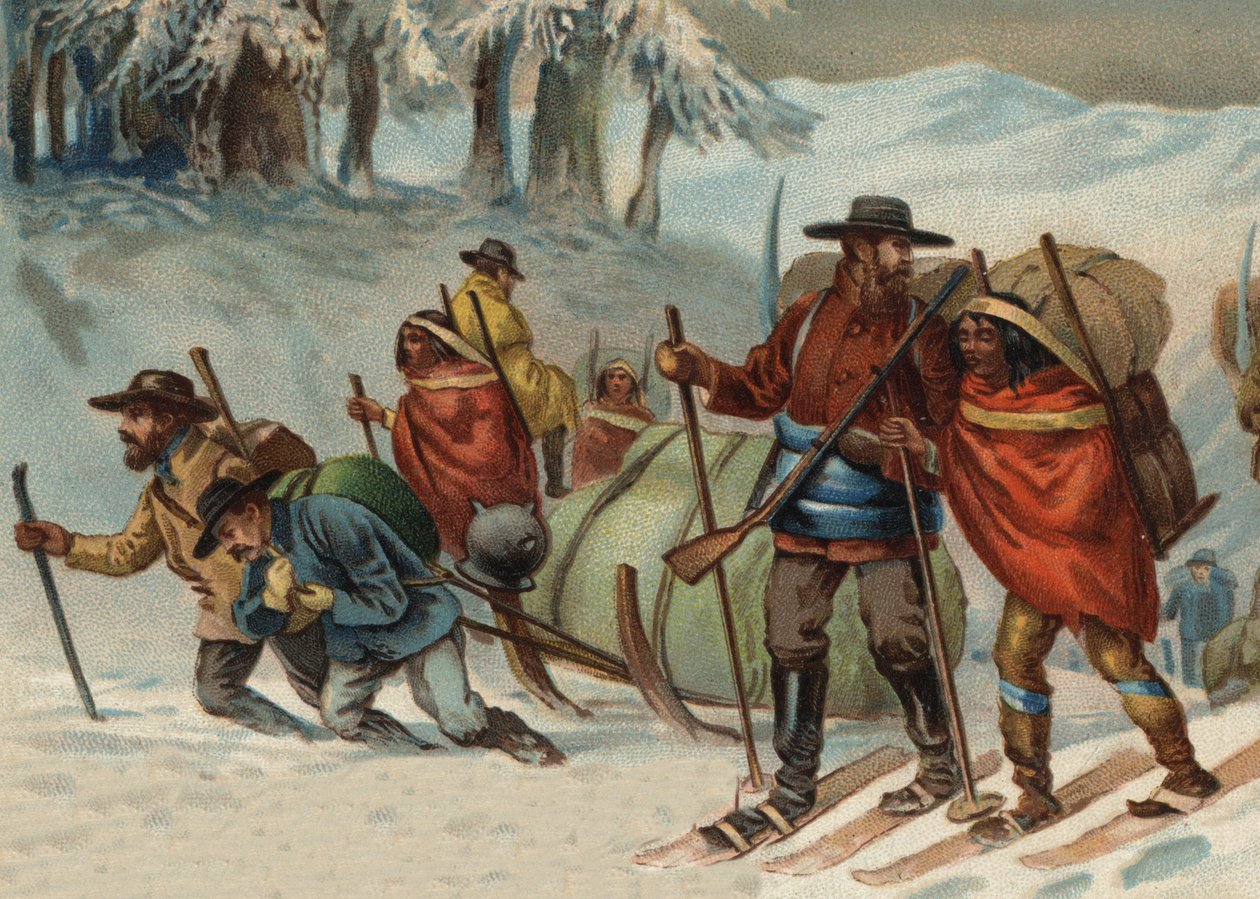 Kullanetsijät matkalla Klondykeen, Alaskaan 1800-luvulla. tekijältä Unknown artist
