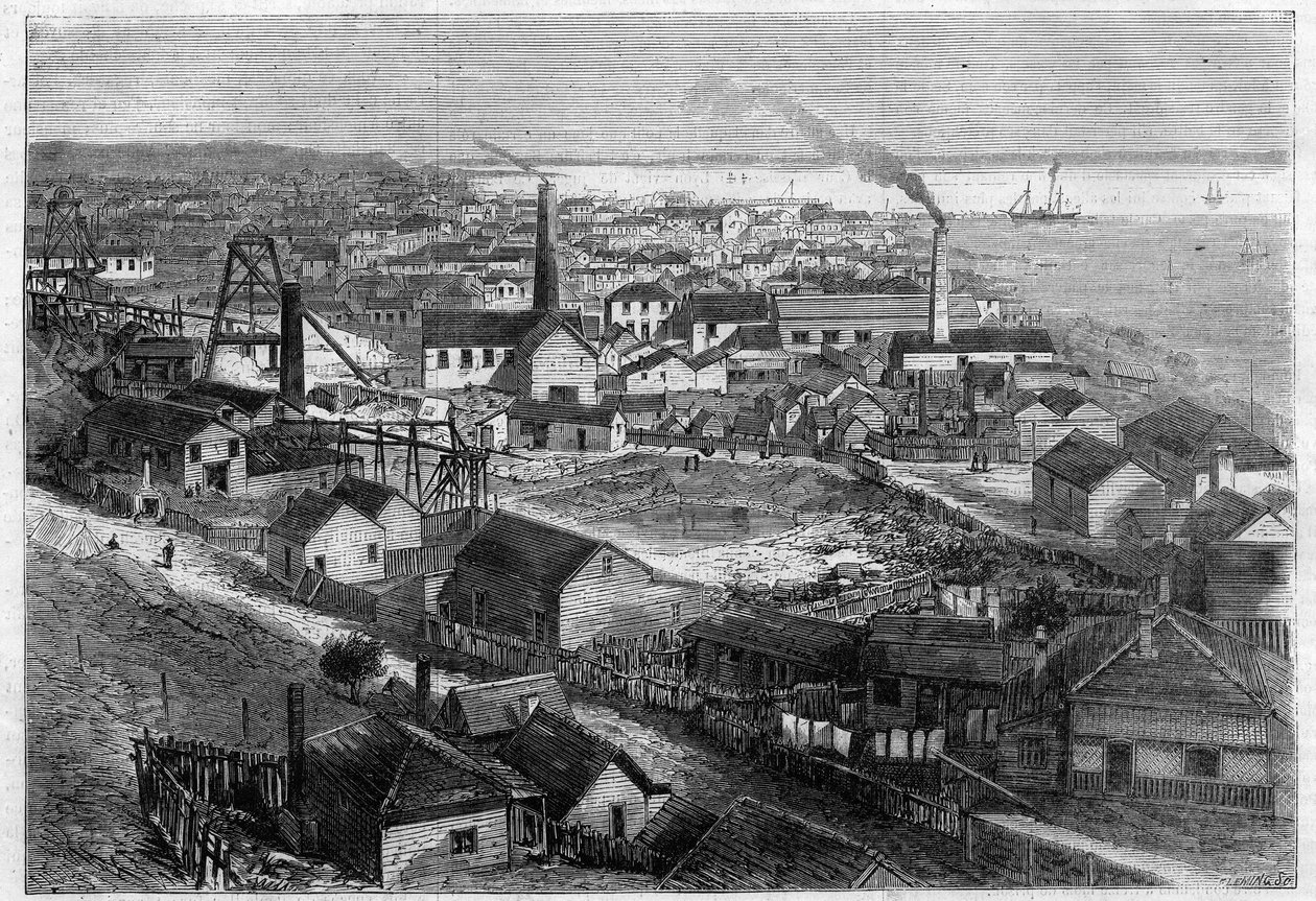 Grahamstownin kultakaivokset Uudessa-Seelannissa (Uusi-Seelanti) tekijältä Unknown artist