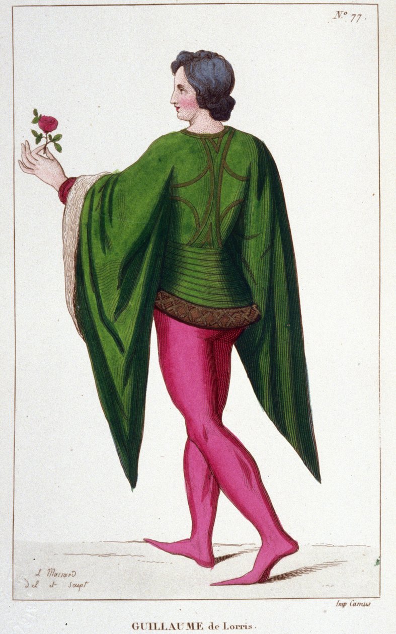 Guillaume de Lorris, ranskalainen runoilija (v.1200-v.1240). tekijältä Unknown artist