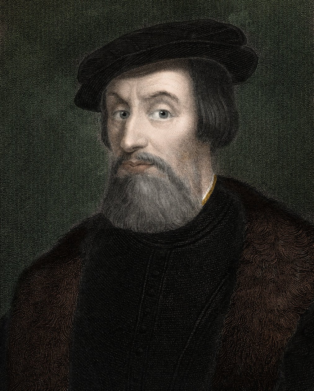 HERNANDO (Hernan) CORTES (Cortez) (1485-1547) Englantilainen Meksikon valloittaja - kaiverrus - 1800-luku tekijältä Unknown artist