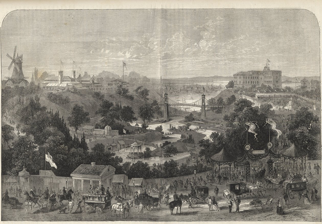 Hampuri - Saksa - Puutarhanäyttely 1869 - Hampuri - Kansainvälisen puutarhanäyttelyn puisto tekijältä Unknown artist