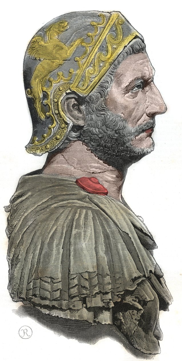 Hannibal - Hannibalin tai Annibal Barcan (n. 247-183 eKr.), karthagolaisen kenraalin ja valtiomiehen muotokuva tekijältä Unknown artist