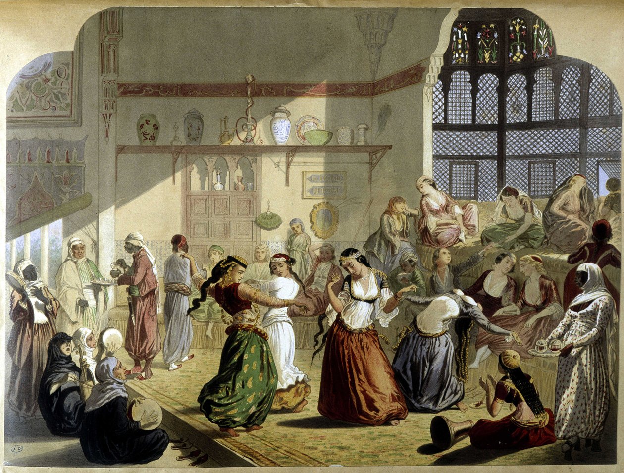 Harem - "" Modern Egyptissä", n. 1870. tekijältä Unknown artist