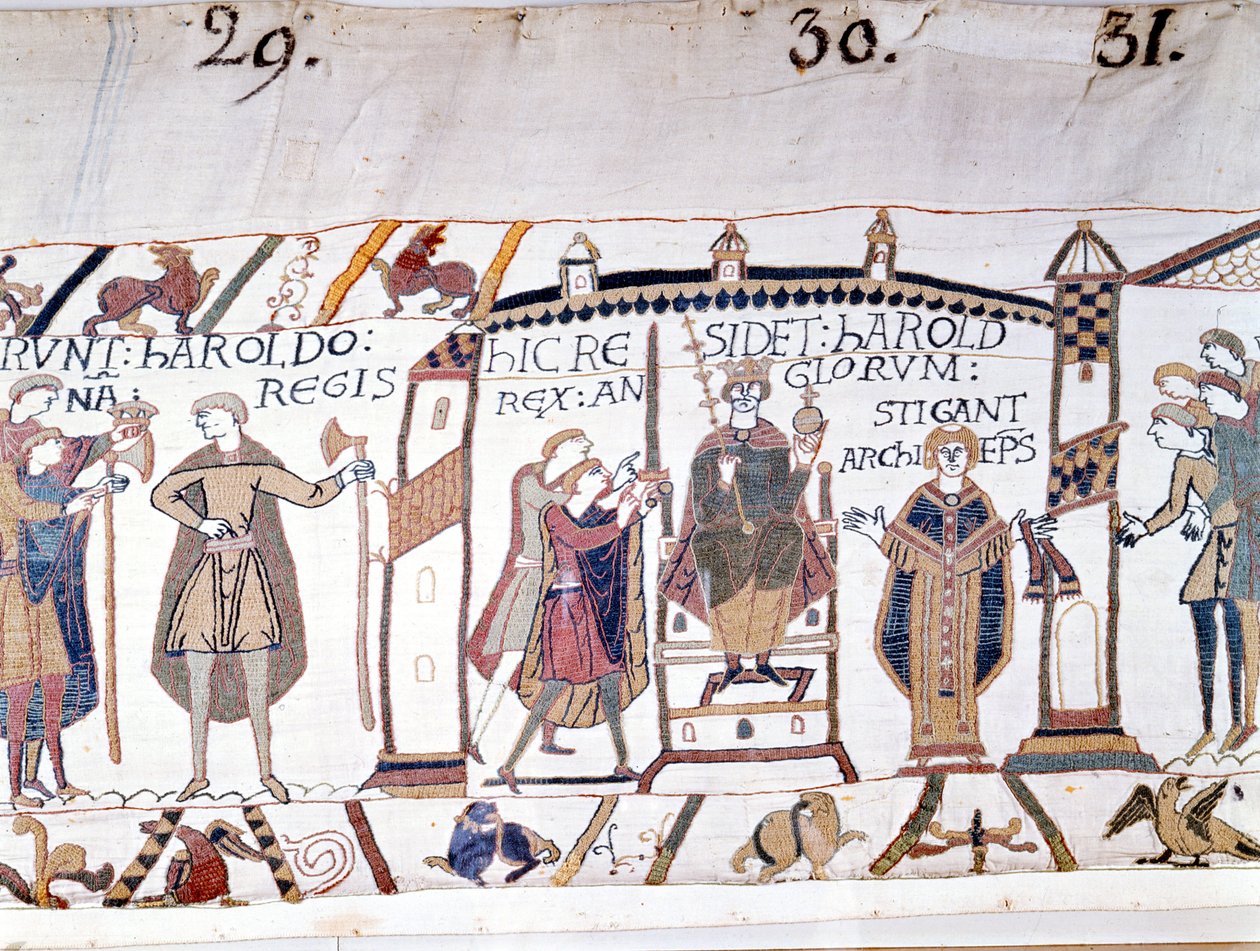 Harold II (1022 - 1066) julistettiin kuninkaaksi, kun Edward Riittäjä kuoli vuonna 1066, mutta pian hän kuoli Hastingsin taistelussa. Bayeux