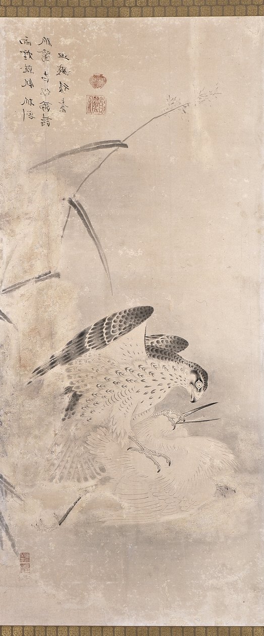 Hawks and Prey (muste paperille) tekijältä Unknown artist