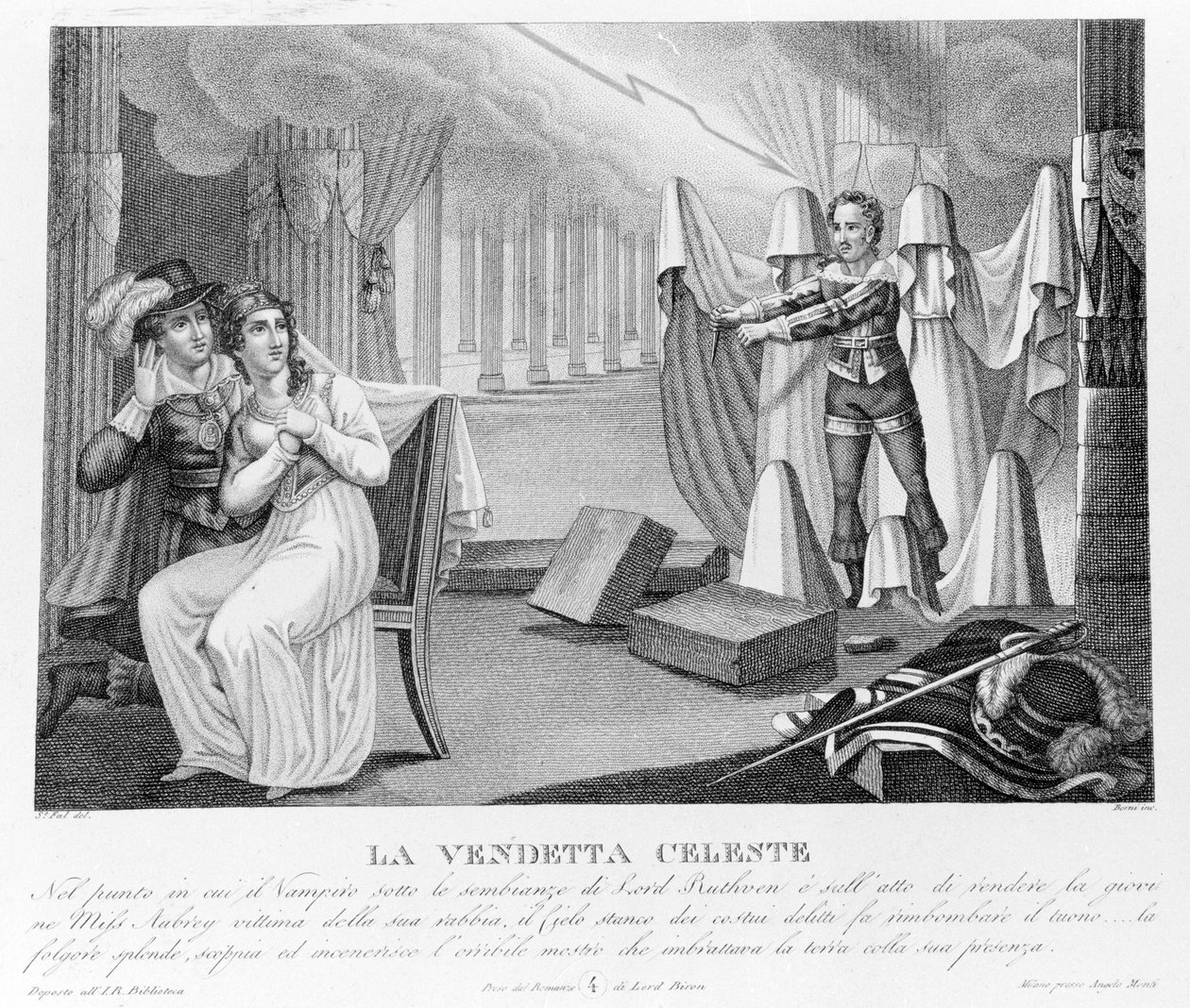 Taivaallinen kosto - uuden "" Vampyyri" -kirjan mukaan, joka on ensin lueteltu lordi Byronille (1788-1824), englantilaiselle runoilijalle. sitten hänen sihteerilleen Polidorille. 1816. tekijältä Unknown artist