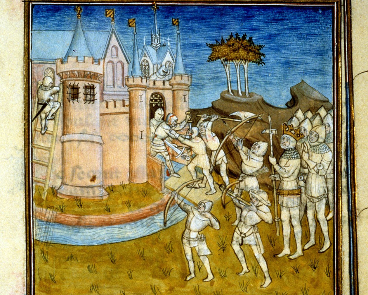 Henri 1er (1008 - 1060) taisteli William Valloittajan (1027 - 1087) armeijaa vastaan vuonna 1054 - "" Grandes chroniques de Saint-Denis" -kirjassa, 1300-luvun lopulla (viite 512) tekijältä Unknown artist