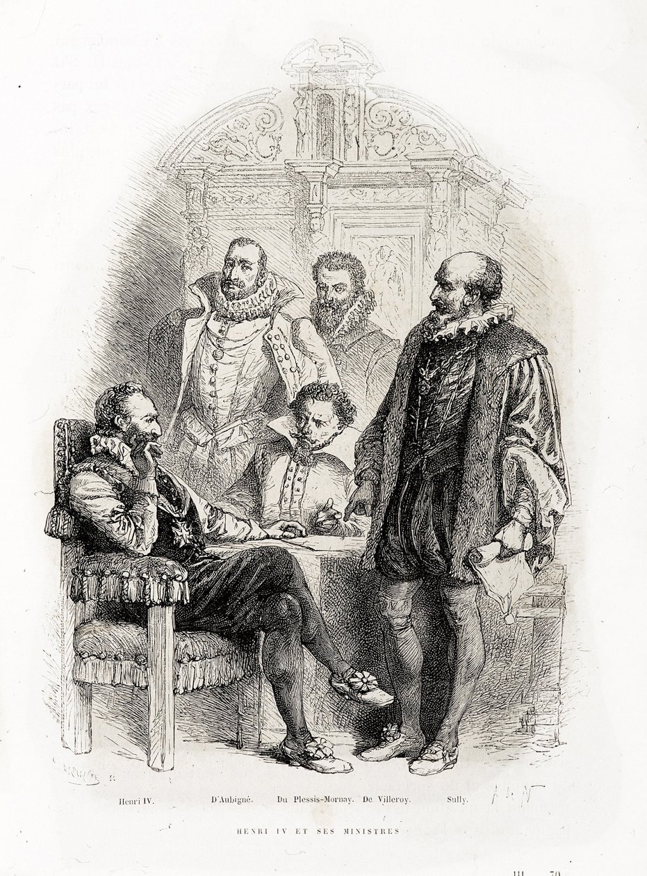 Henri IV (1553 - 1610) ja hänen ministerinsä: Theodore Agrippa d