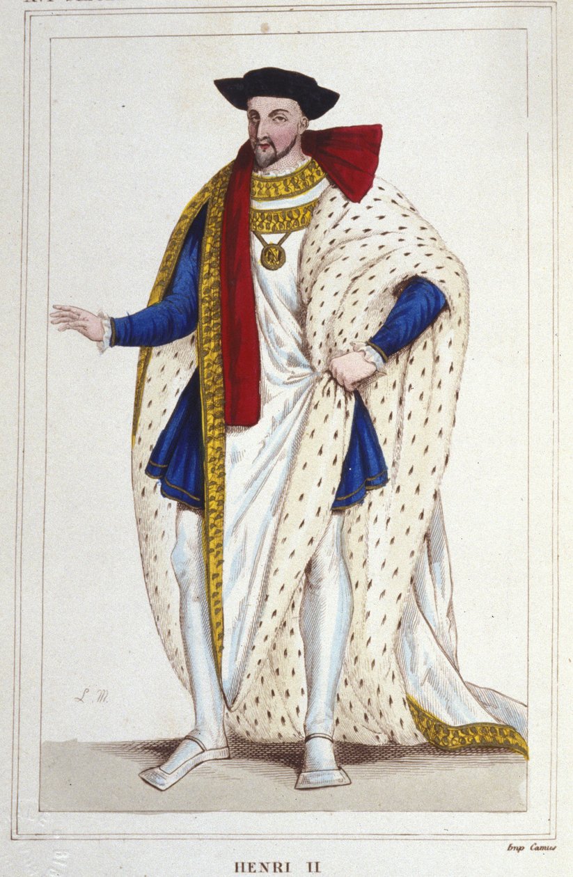 Henrik II, Ranskan kuningas (1519 - 1559), kaiverrus vuodelta 1830 tekijältä Unknown artist