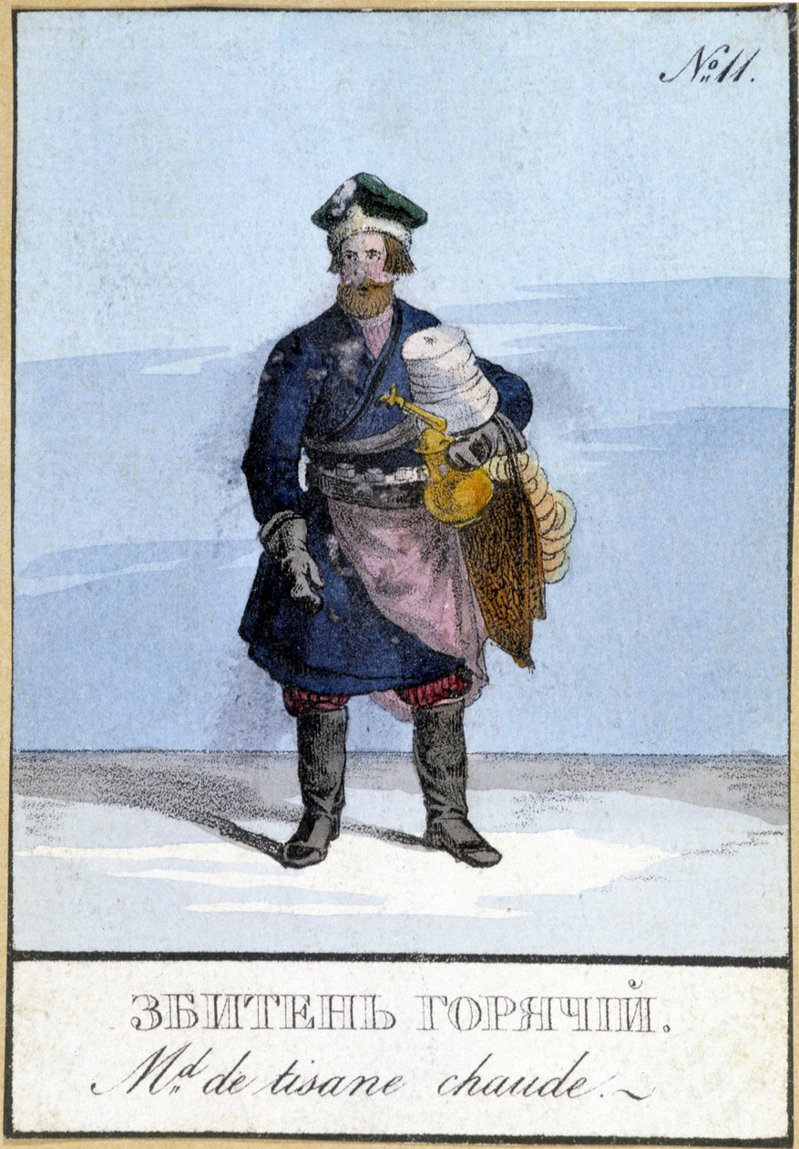 Yrttiteekauppias Venäjällä 1800-luvulla. tekijältä Unknown artist