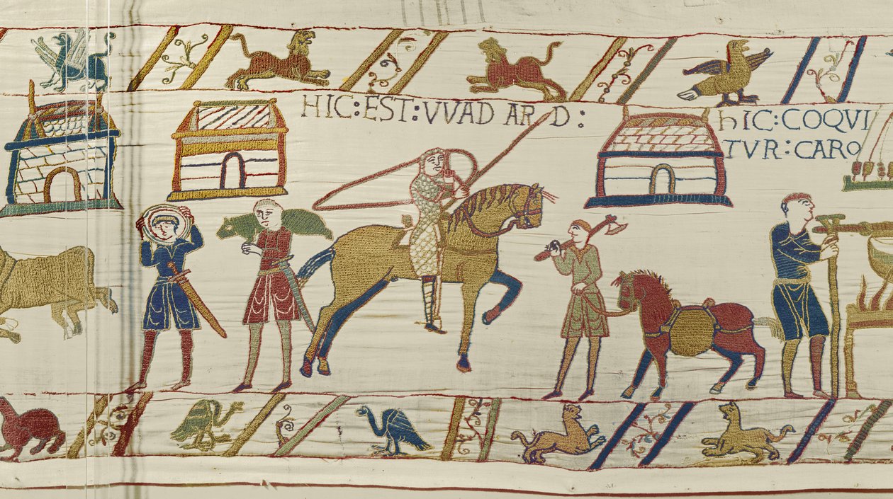 Tässä on Wadard, Bayeux Tapestry (villakirjonta pellavalle) tekijältä Unknown artist