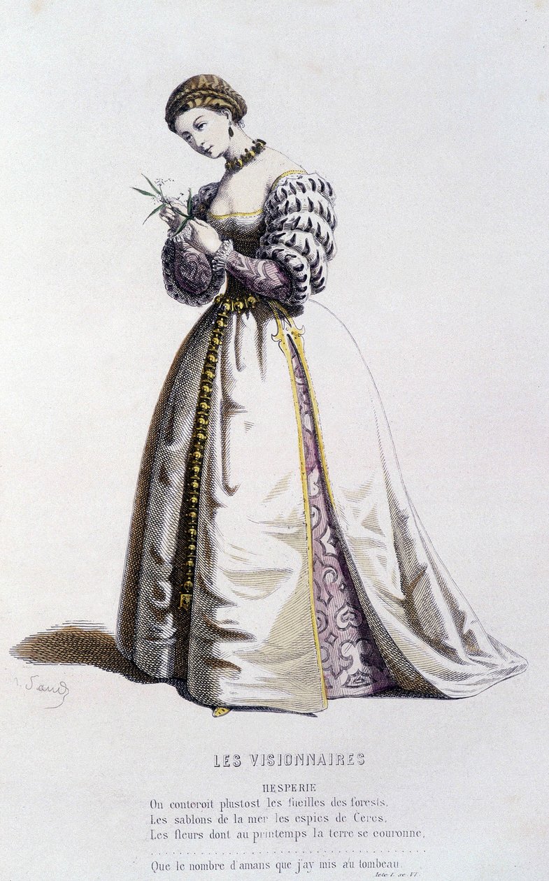 Hesperie "visionäärissä" (Jean Desmarets Saint Sorlin vuonna 1637), Edouard Fournierin ""ranskalaisessa teatterissa 1500- ja 1600-luvuilla ennen Molierea". tekijältä Unknown artist