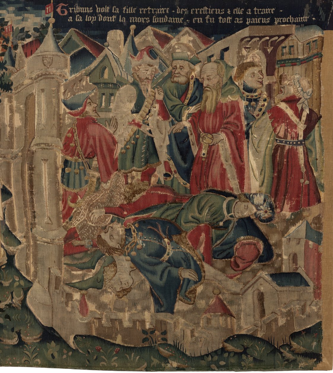 Saint Piatin ja Saint Eleuthèren historia, kohtaus 14: Rutto tuhoaa Tournain kaupungin tekijältä Unknown artist