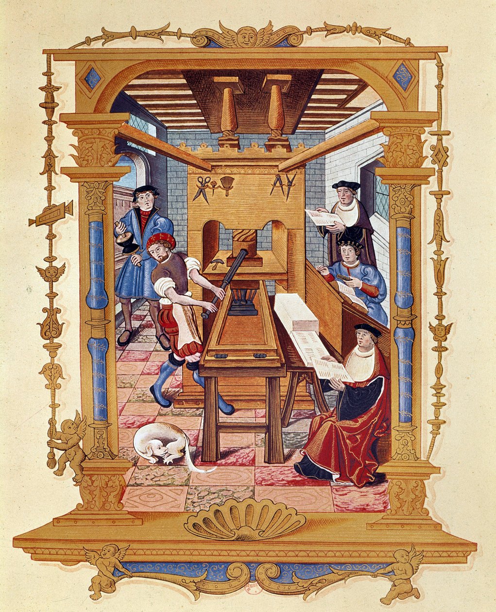Painamisen historia: typografinen työpaja noin 1530. tekijältä Unknown artist