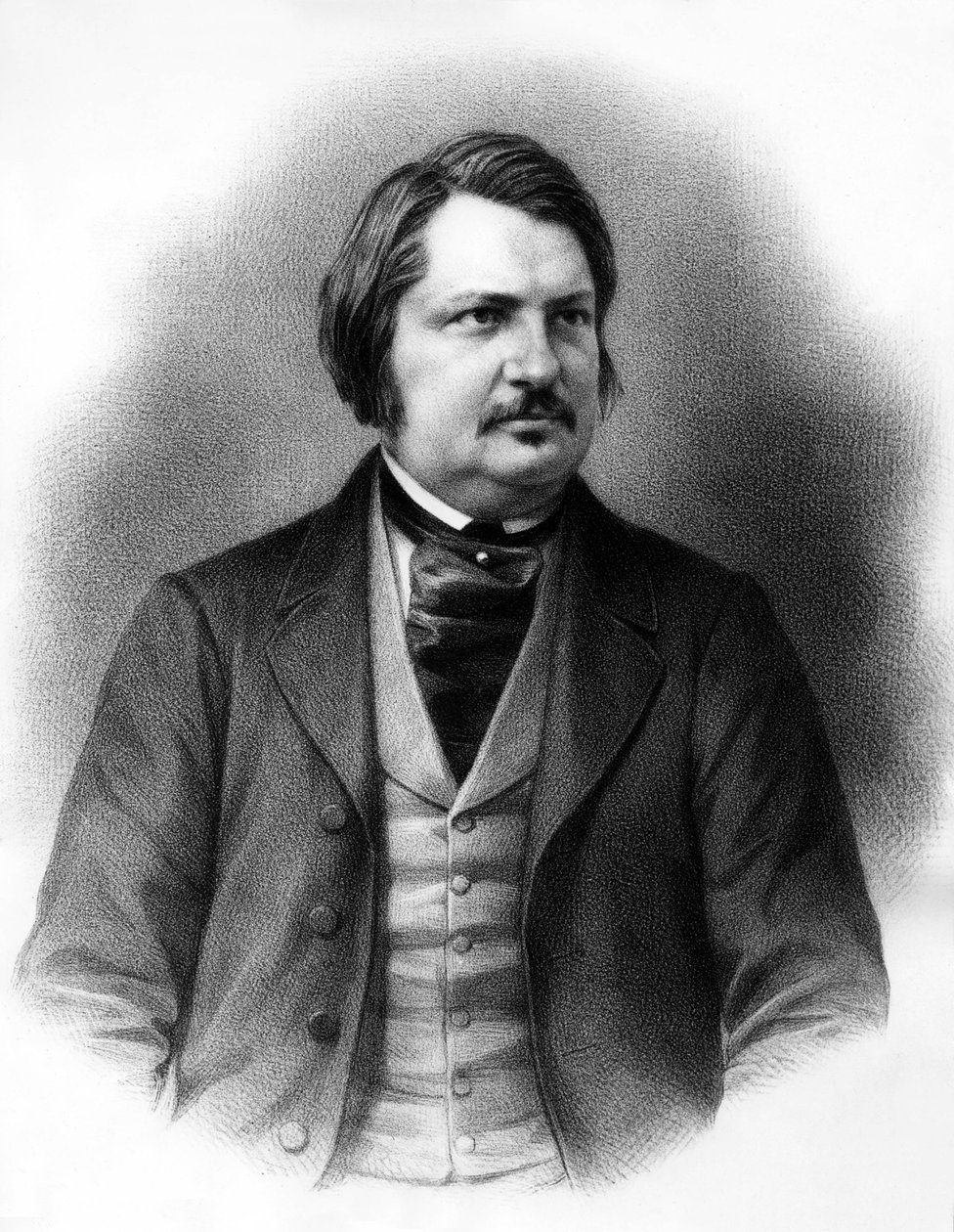 Honore de Balzac (1799-1850) ranskalainen kirjailija, n. 1840 (kaiverrus) tekijältä Unknown artist