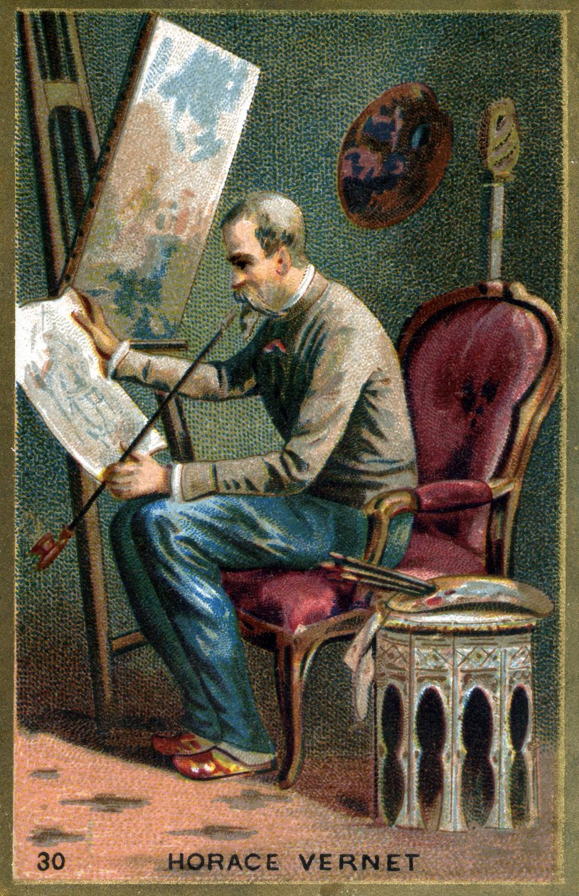 Horace Vernet (1789 - 1863), ranskalainen taidemaalari. 1800-luvun kromolitografia. tekijältä Unknown artist