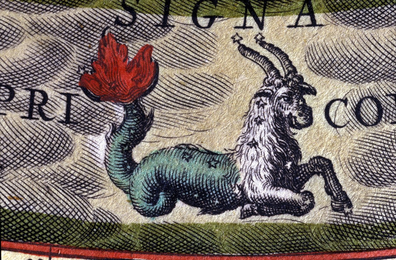 Horoskooppi: horoskooppi, Kauris. 1500-luvun kaiverrus. tekijältä Unknown artist