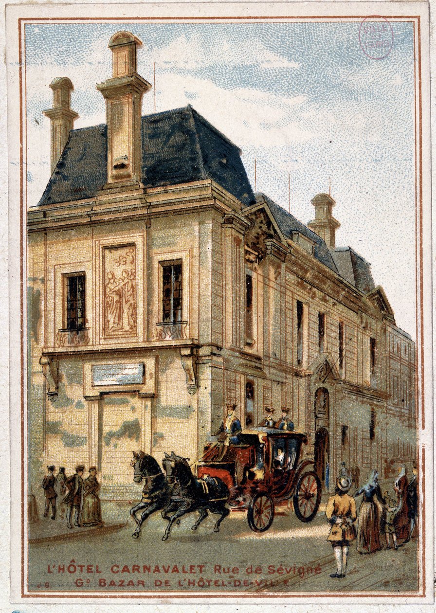 Hotelli Carnavalet, myymälän mainonta "Kaupunkalon suuri basaari", v. 1895 tekijältä Unknown artist
