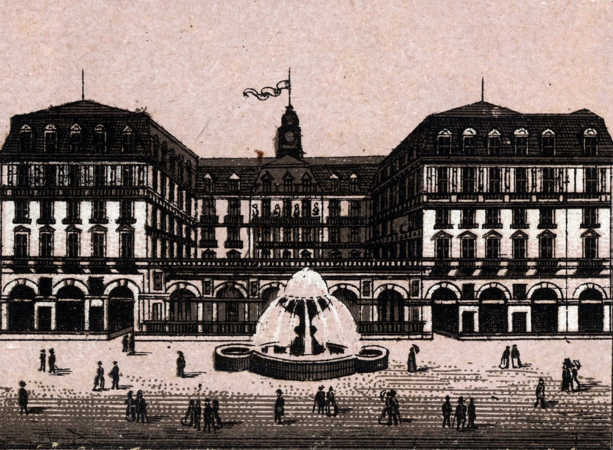 Hotel Frankfurter hof Frankfurtissa Saksassa (Frankfurt, Saksa) paikassa "" Maailma havainnollistaa 168 näkymää"" Päiväämätön (1800-luvun loppu) tekijältä Unknown artist