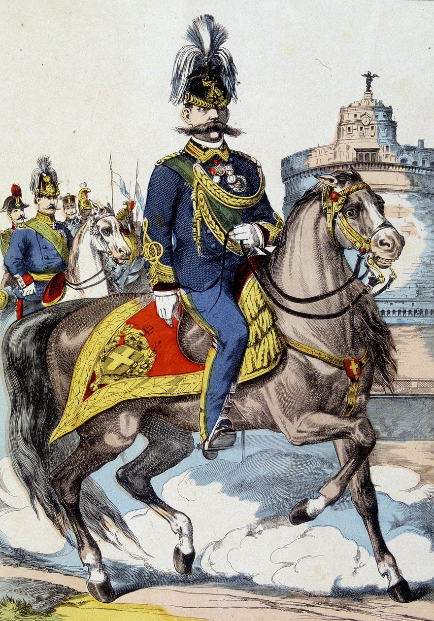 Humbert I hevosen selässä, Italian kuningas tekijältä Unknown artist