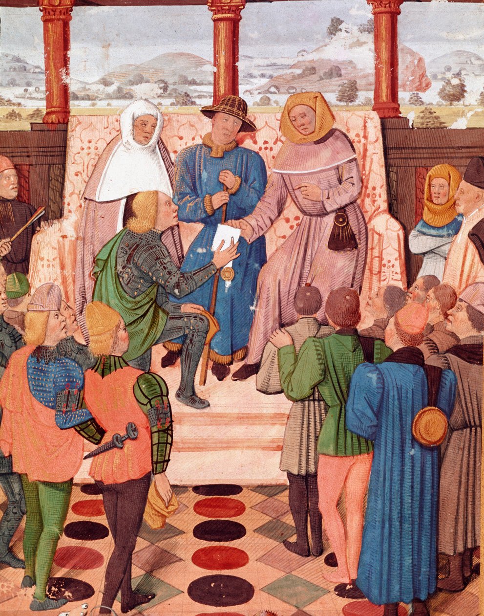Satavuotinen sota: "" Kaarle VII (1403-1461) esittelee asiakirjan Jeanne d