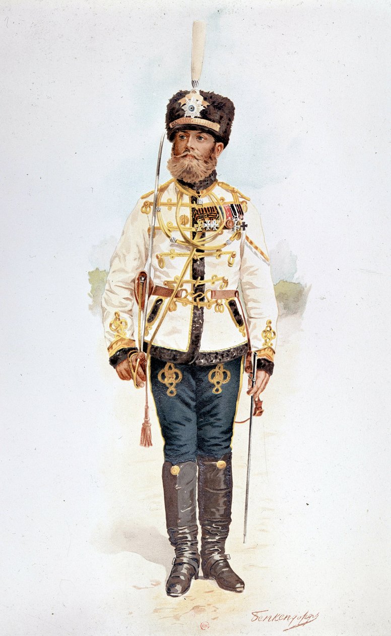 Venäläisen kaartin hussard Nikolai II:n johdolla tekijältä Unknown artist