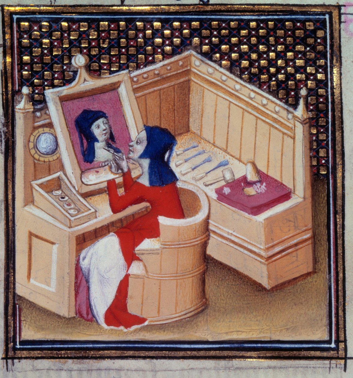 Iaia (Marcia de Cyzique), roomalainen taidemaalari, joka maalasi oman pienoismuotokuvansa Giovanni Boccacion (Boccacen) (1313-1373) teoksesta "Kuuluisat naiset" (Des clair et nobles femmes) tekijältä Unknown artist