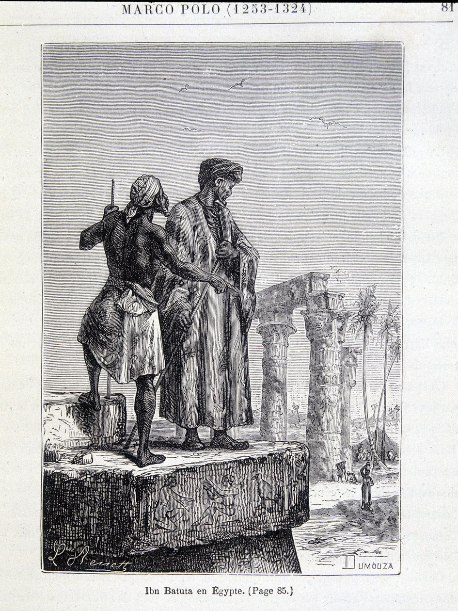 Ibn Battuta (1307-1377) Egyptissä - Jules Vernen "Maan löytämisessä" tekijältä Unknown artist