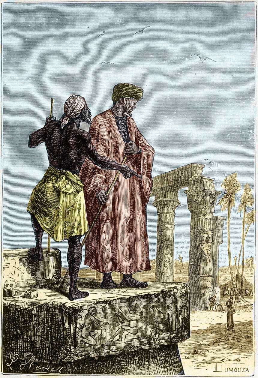 Ibn Battuta (1307-1377) Egyptissä - Jules Vernen teoksessa "Maan löytäminen" tekijältä Unknown artist