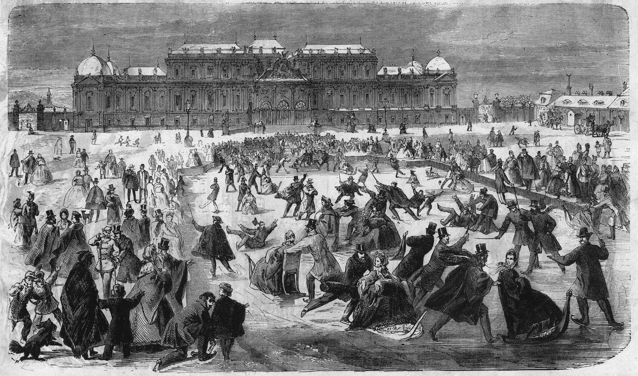 Luistelu Belvedere-aukiolla Wienissä vuonna 1864. tekijältä Unknown artist