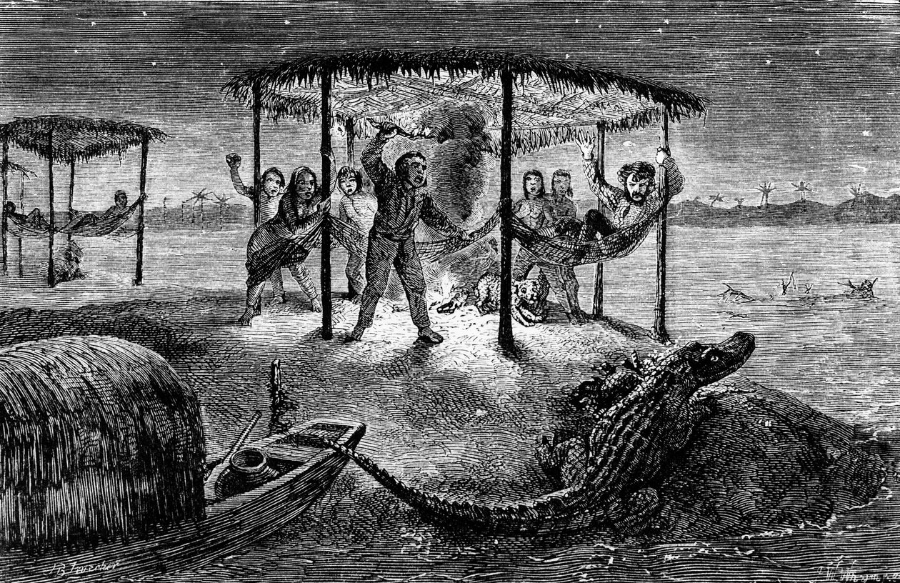 Kuvitus The Naturalist on the River Amazon", Henry Walter Bates (kaiverrus) tekijältä Unknown artist