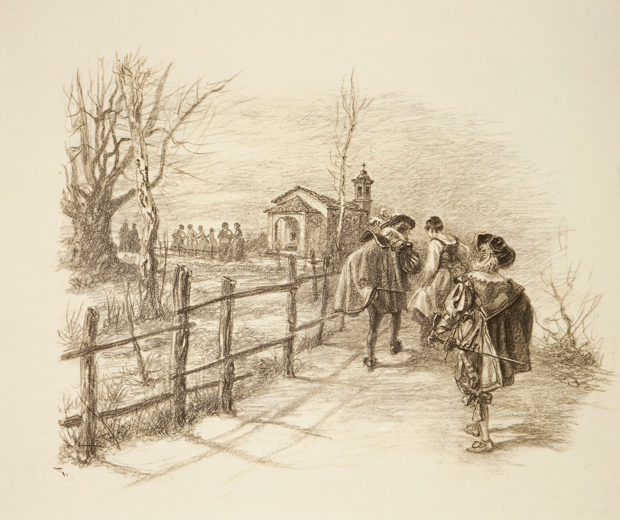 Kuvitus Alessandro Manzonin romaanille Kihlattu tekijältä Unknown artist